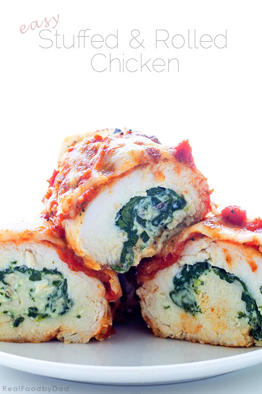 Easy Stuffed Rolled Chicken via Real Food by Dad