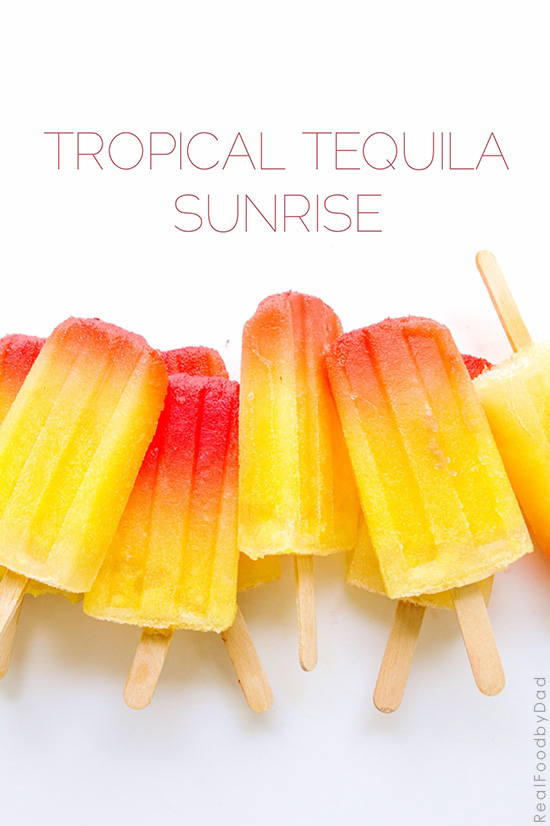 Tropical Tequila Sunrise Popsicles via Real Food by Dad
