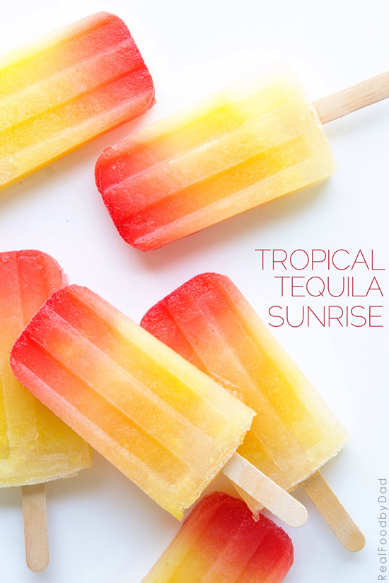 Tropical Tequila Sunrise Popsicles with Real Food by Dad