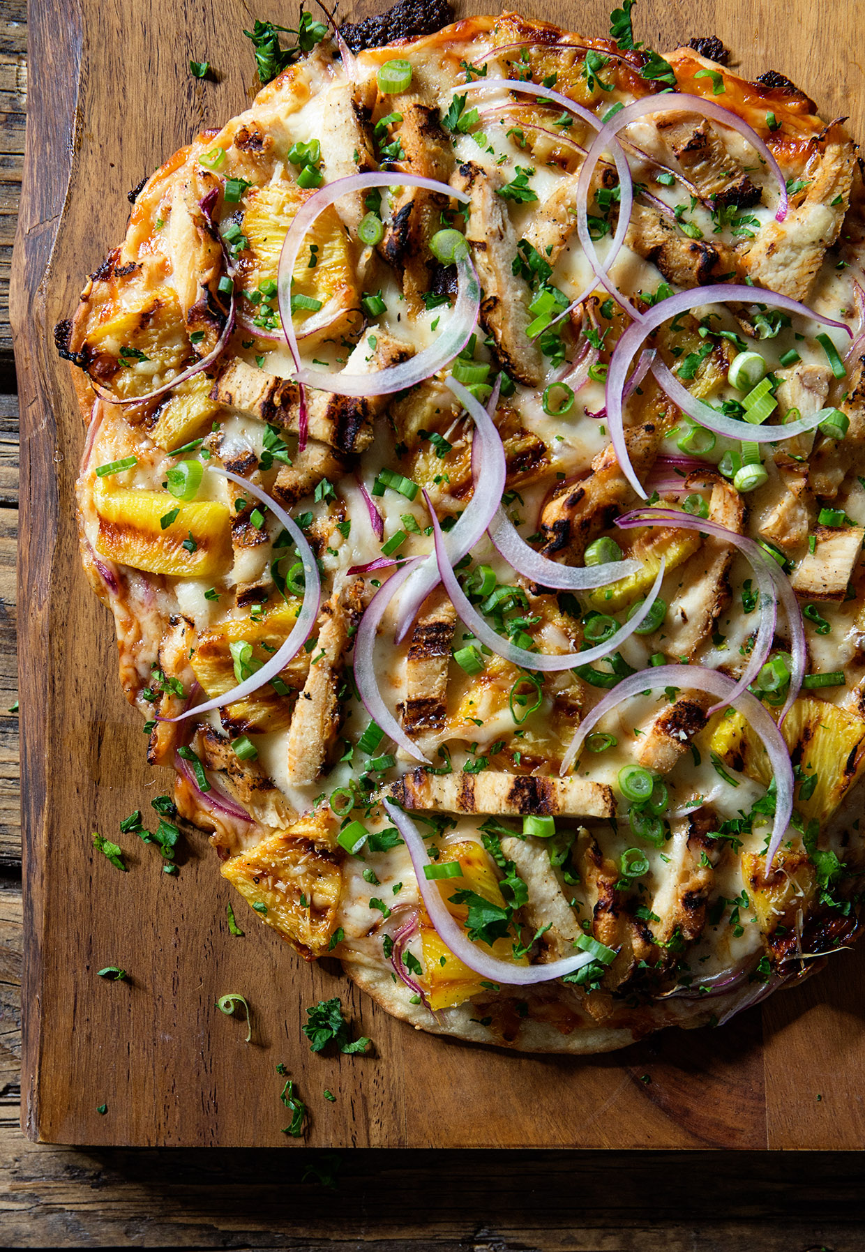 Hawaiian Grilled Chicken Pizza via Real Food by dad