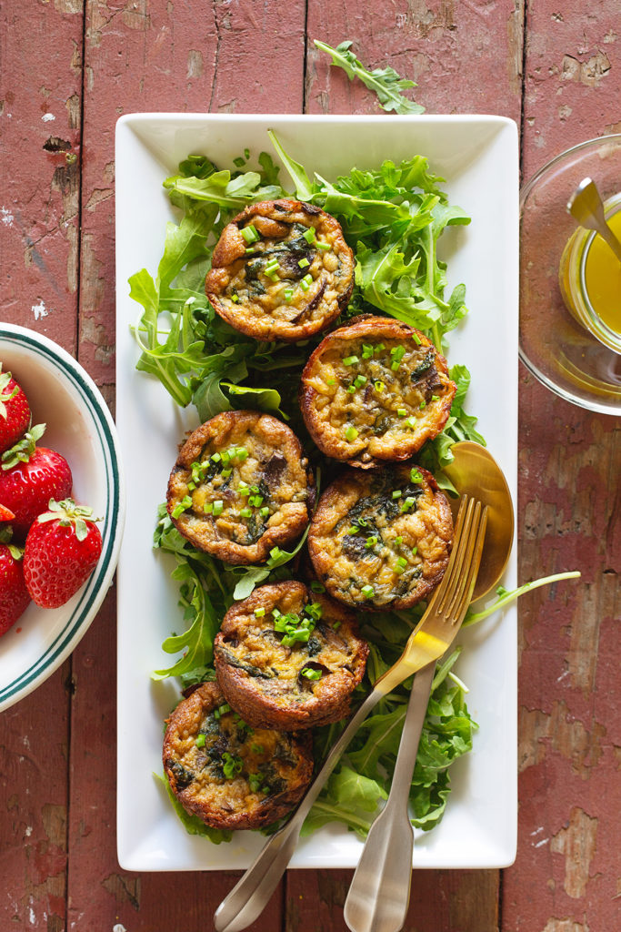 Mini Mushroom and Spinach Quiche via Real Food by Dad