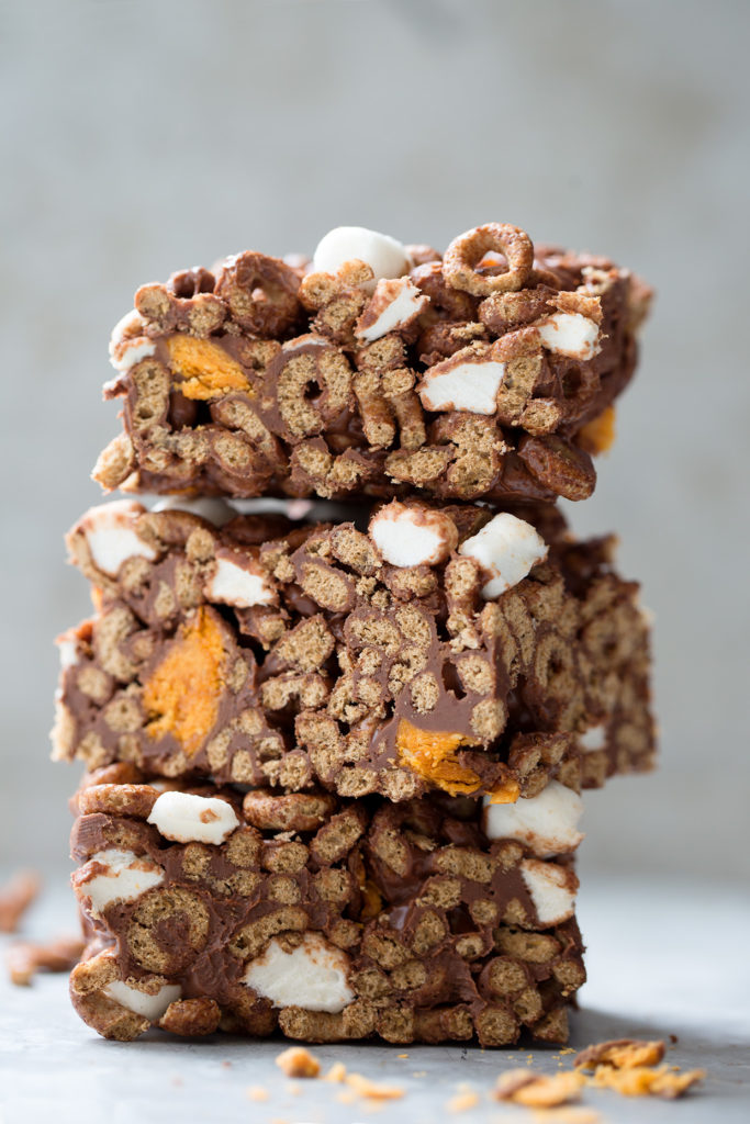 Butterfinger and Marshmallow Cereal Bars