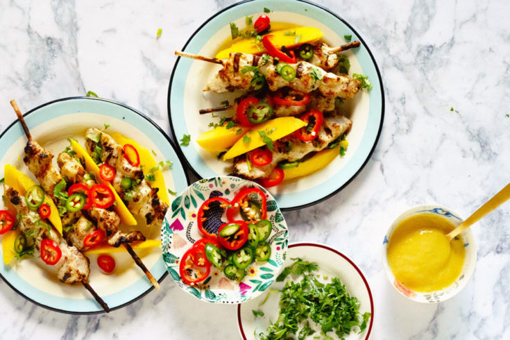 Grilled Chicken with Mango and Tahini Sauce