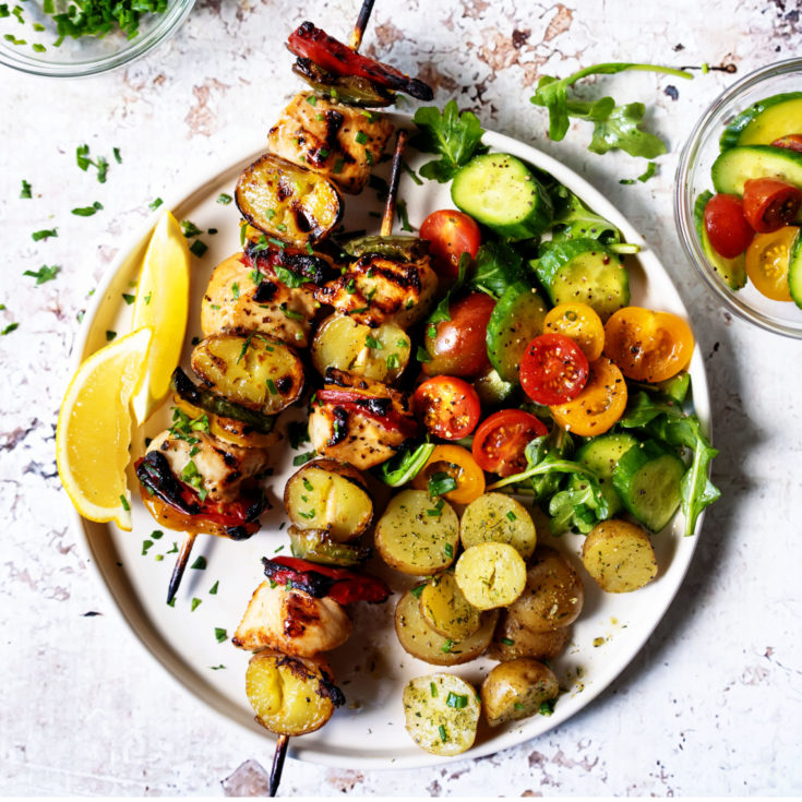 Grilled Tequila Chicken and Potato Kabobs